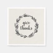 Geef Bedankt dankbare krans Servet (Voorkant)