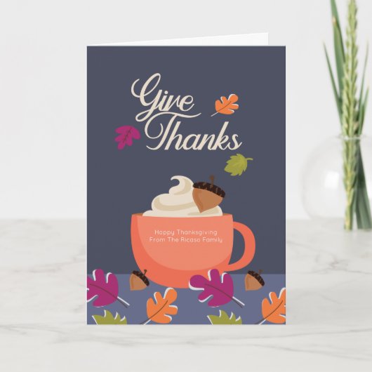 Geef Bedankt de Hete Kleuren van de Thanksgiving v Kaart (Voorkant)