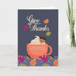 Geef Bedankt de Hete Kleuren van de Thanksgiving v Kaart