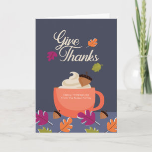 Geef Bedankt de Hete Kleuren van de Thanksgiving v Kaart