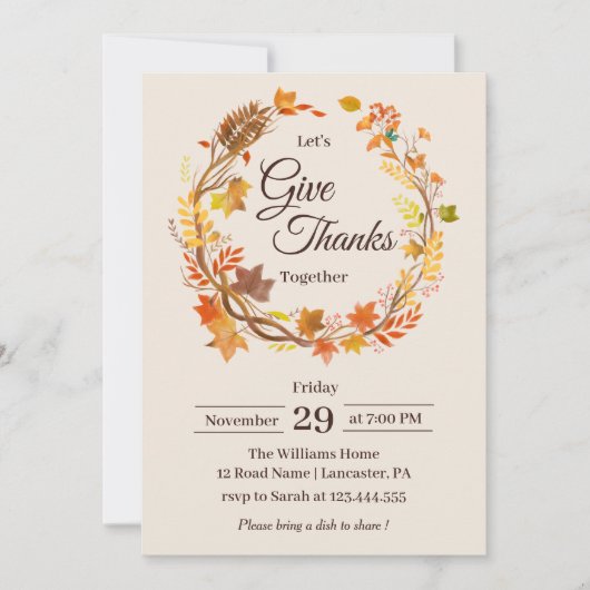 Geef Bedankt de Rustige Thanksgiving van de Blader Kaart (Voorkant)