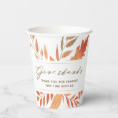 Geef Bedankt de Rustige Thanksgiving van de Blader Papieren Bekers (Achterkant)