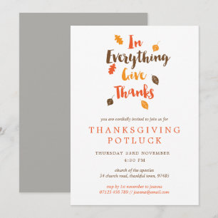 Geef Bedankt de Uitnodiging van de Potluck van de