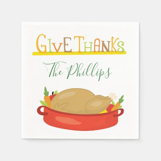 Geef Bedankt deze Thanksgiving Servet (Voorkant)
