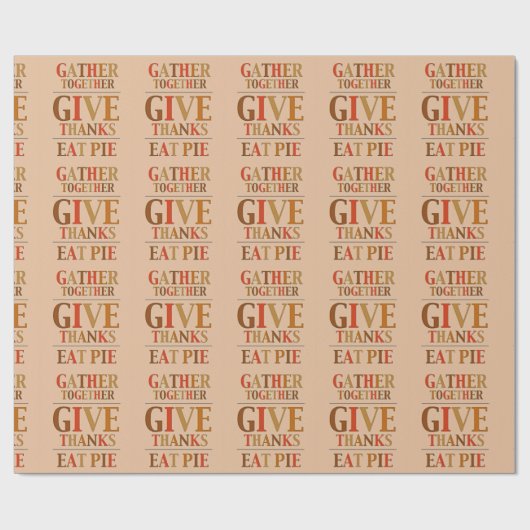 Geef Bedankt Eat Pie Cadeaupapier (Vlak)