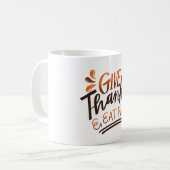 Geef Bedankt Eat Pie - Dag van de Thanksgiving Koffiemok (Voorkant links)