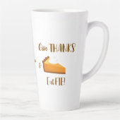 Geef Bedankt Eat Pie Happy Thanksgiving-typografie Latte Mok (Rechts)