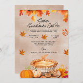 Geef Bedankt Eat Pie Thanksgiving Dinner Party Kaart (Voorkant / Achterkant)