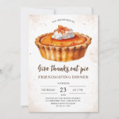 Geef Bedankt Eat Pie | Vriendsgiving Dinner Party Kaart (Voorkant)