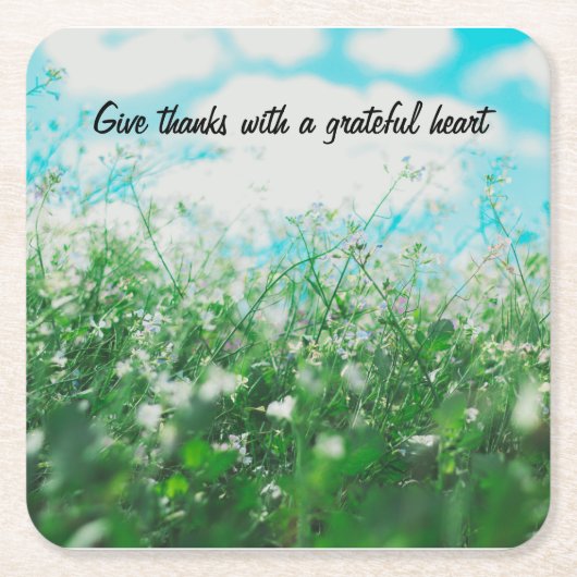 Geef bedankt een onderzetter met een dankbaar hart (Voorkant)