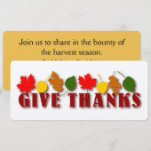 Geef Bedankt een oogst lederen kaart (Voorkant / Achterkant)