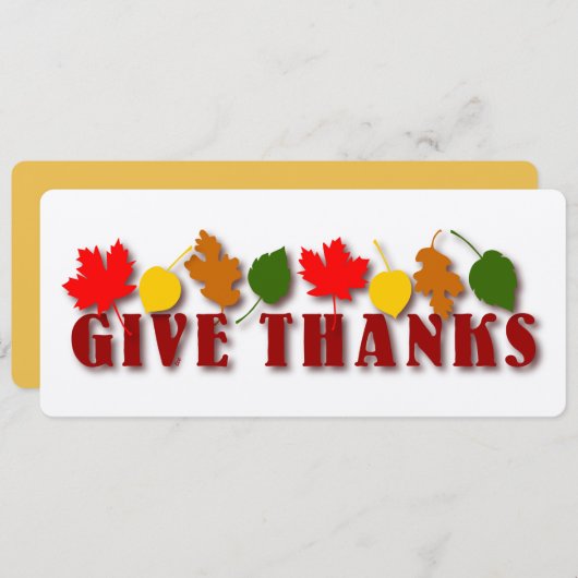 Geef Bedankt een oogst lederen kaart (Voorkant / Achterkant)