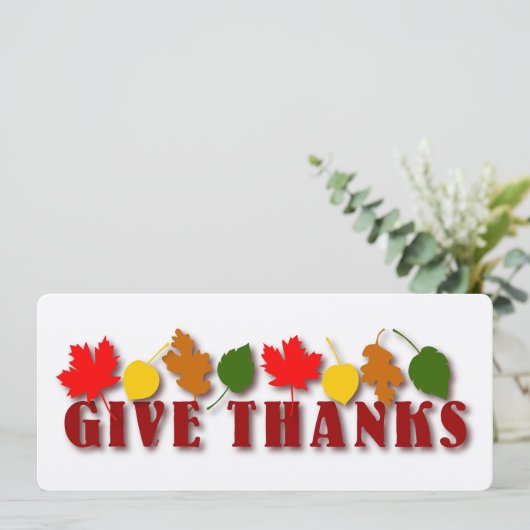 Geef Bedankt een oogst lederen kaart (Staand voorkant)