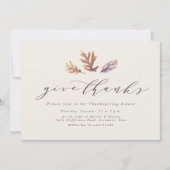 Geef bedankt eenvoudige elegante bladeren Thanksgi Kaart (Voorkant)