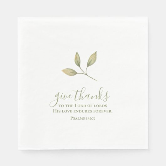Geef Bedankt eenvoudige elegante Waterverf Thanksg Servet (Voorkant)