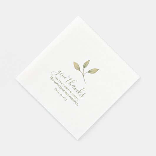 Geef Bedankt eenvoudige elegante Waterverf Thanksg Servet (Hoek)