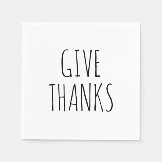 Geef Bedankt eenvoudige leuke typografische Thanks Servet (Voorkant)