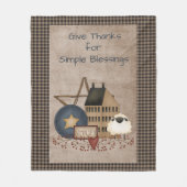 Geef Bedankt eenvoudige zegeltjes - primitief land Fleece Deken (Voorkant)