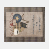 Geef Bedankt eenvoudige zegeltjes - primitief land Fleece Deken (Voorkant (Horizontaal))