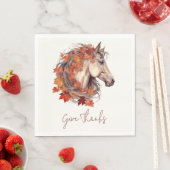 Geef Bedankt Elegant Horse Equestrian Thanksgiving Servet (Insitu)