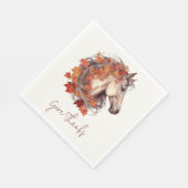 Geef Bedankt Elegant Horse Equestrian Thanksgiving Servet (Hoek)