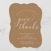 Geef Bedankt Elegant Witte Manuscript Thanksgiving Kaart (Voorkant / Achterkant)