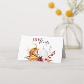 Geef bedankt elegante Thanksgiving Dinner Decor Plaatskaartje (Achterkant)