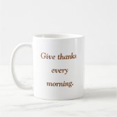 Geef Bedankt elke ochtend Thanksgiving Koffie Mok (Links)