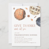 Geef Bedankt en eet Thanksgiving eten Kaart (Voorkant)