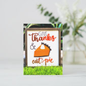 Geef Bedankt en eet Thanksgiving uit Briefkaart (Staand voorkant)