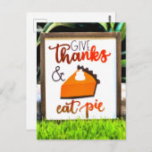 Geef Bedankt en eet Thanksgiving uit Briefkaart (Voorkant / Achterkant)