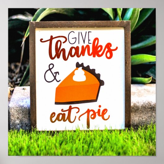 Geef Bedankt en eet Thanksgiving uit Poster (Voorkant)