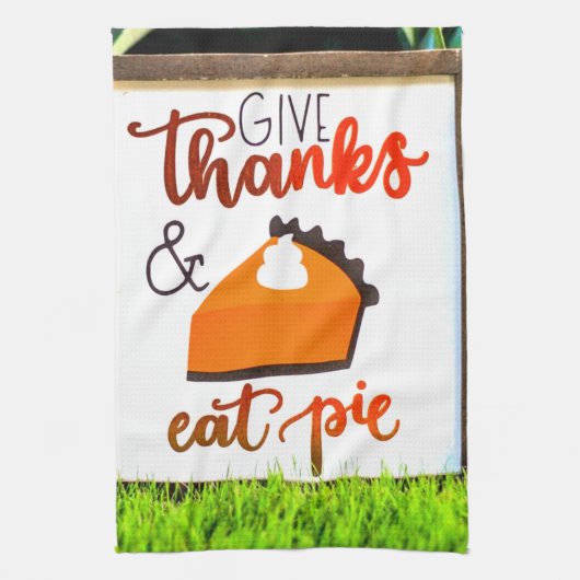 Geef Bedankt en eet Thanksgiving uit Theedoek (Verticaal)
