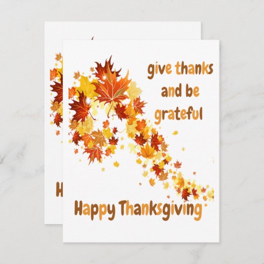 Geef Bedankt en wees dankbaar Feestdagenkaart (Voorkant / Achterkant)