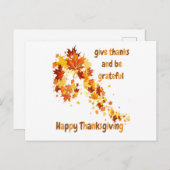 Geef Bedankt en wees dankbaar Feestdagenkaart (Voorkant / Achterkant)