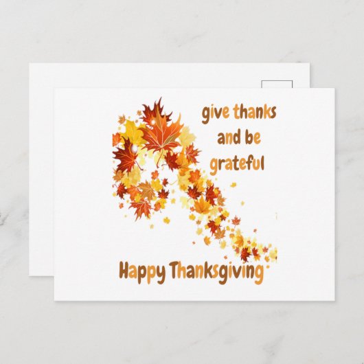 Geef Bedankt en wees dankbaar Feestdagenkaart (Voorkant / Achterkant)