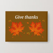 Geef Bedankt Fall Leaves Button - Herfstdankbaarhe (Voorkant)