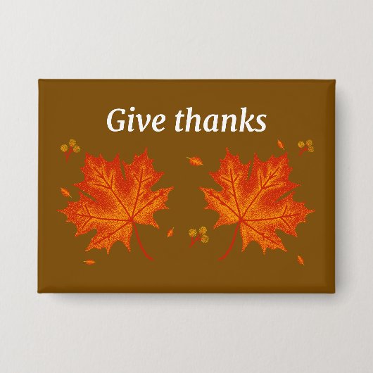 Geef Bedankt Fall Leaves Button - Herfstdankbaarhe (Voorkant)