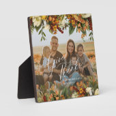 Geef bedankt familiefoto moderne Thanksgiving Fotoplaat (Voorkant)