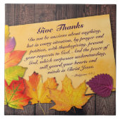 Geef Bedankt Filippijnen 4:6-7 Bijbelversie, Autum Tegeltje (Voorkant)