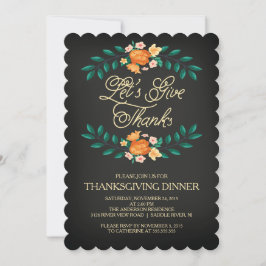 Geef Bedankt Floral Thanksgiving Dinner Party Kaart