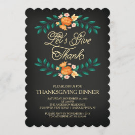 Geef Bedankt Floral Thanksgiving Dinner Party Kaart