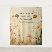 Geef Bedankt Friendsgiving Party Afbeelding Achter Wandkleed (Voorkant)