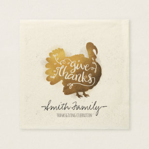 Geef Bedankt. Gezinsfeest Thanksgiving. Servet