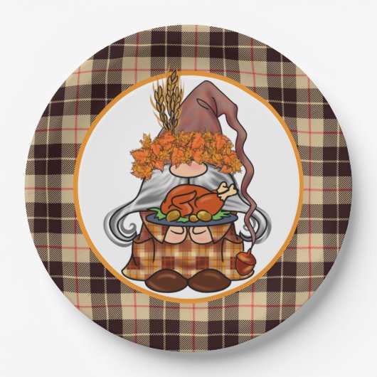 Geef Bedankt Gnome Papieren Bordje (Voorkant)