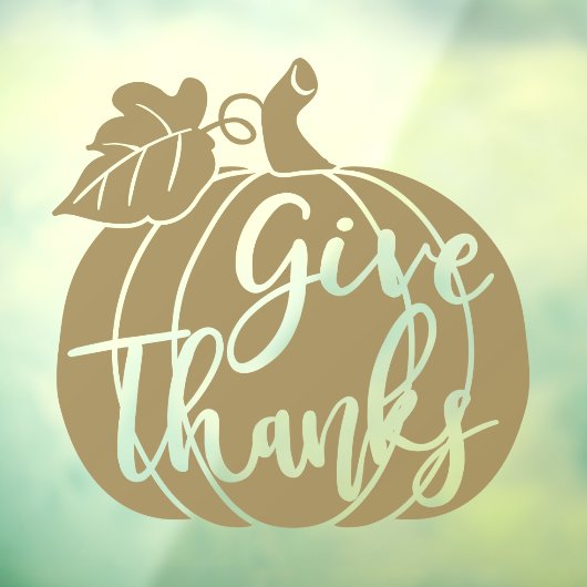 Geef Bedankt, goudpompoen © GraphicLoveShop Raamsticker (Vel 3)