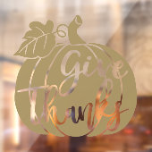 Geef Bedankt, goudpompoen © GraphicLoveShop Raamsticker (Vel 2)