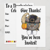 Geef Bedankt grappige grijze Thanksgiving Kaart (Voorkant / Achterkant)