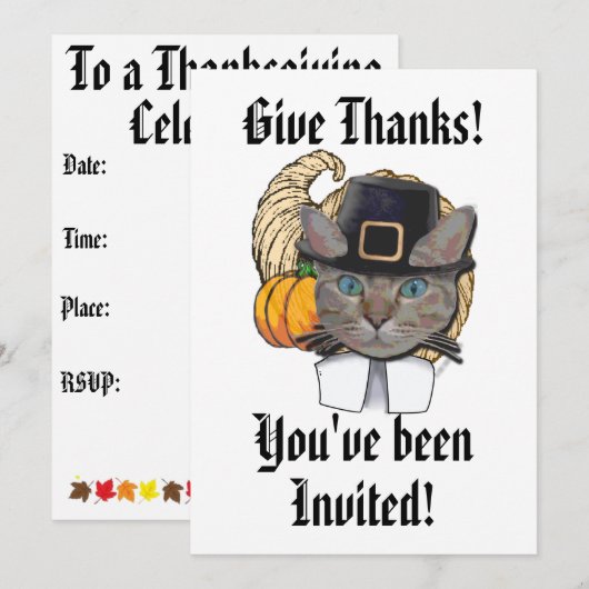 Geef Bedankt grappige grijze Thanksgiving Kaart (Voorkant / Achterkant)