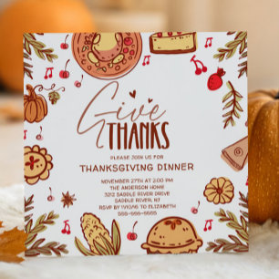 Geef Bedankt handgetekende Thanksgiving Kaart